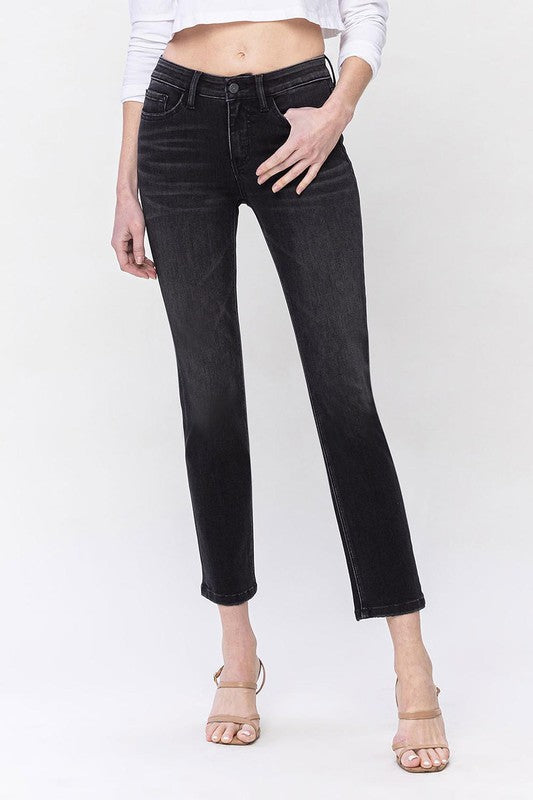 Mid Rise Ankle Slim Straight Jeans - Christi's Boutique