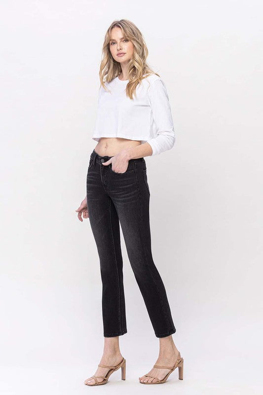 Mid Rise Ankle Slim Straight Jeans - Christi's Boutique