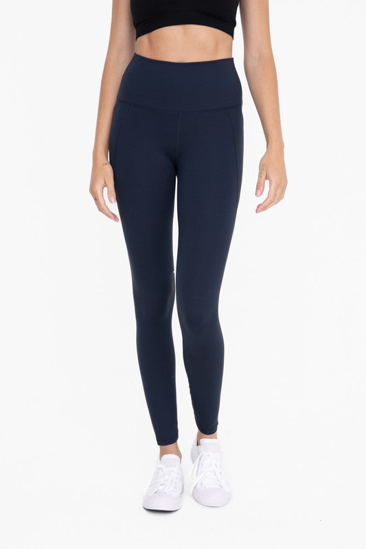 Tapered Band Essential Solid Highwaist Leggings - Christi's Boutique