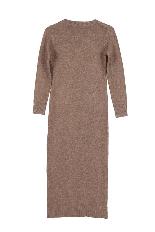 V-Neck Sweater Maxi Dress - Christi's Boutique