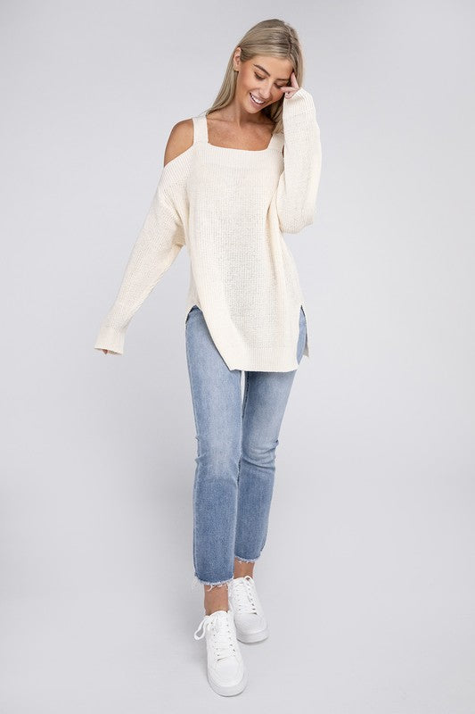 Off The  Shoulder Sweater - Christi's Boutique