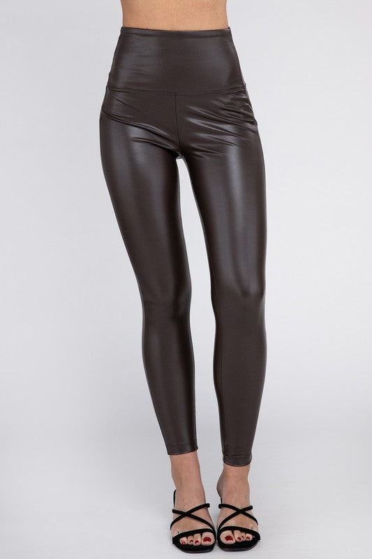 High Rise Faux Leather Leggings - Christi's Boutique