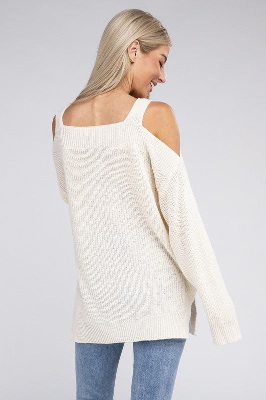 Off The  Shoulder Sweater - Christi's Boutique