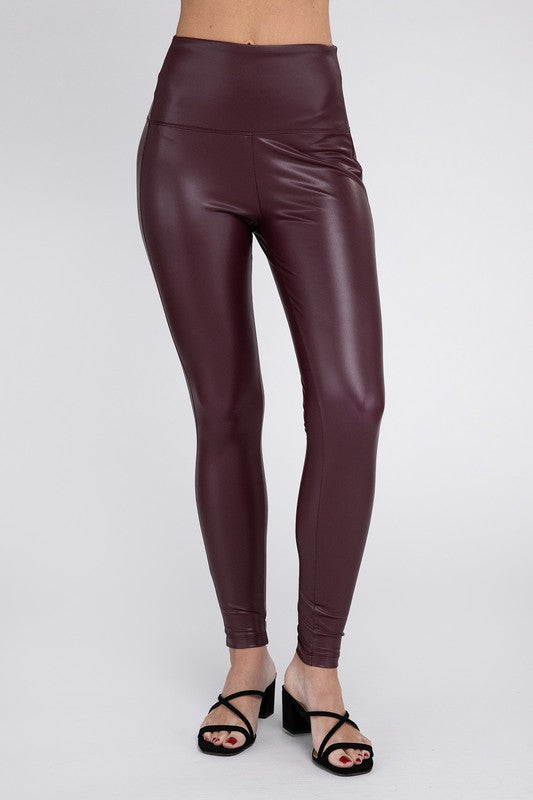 High Rise Faux Leather Leggings - Christi's Boutique