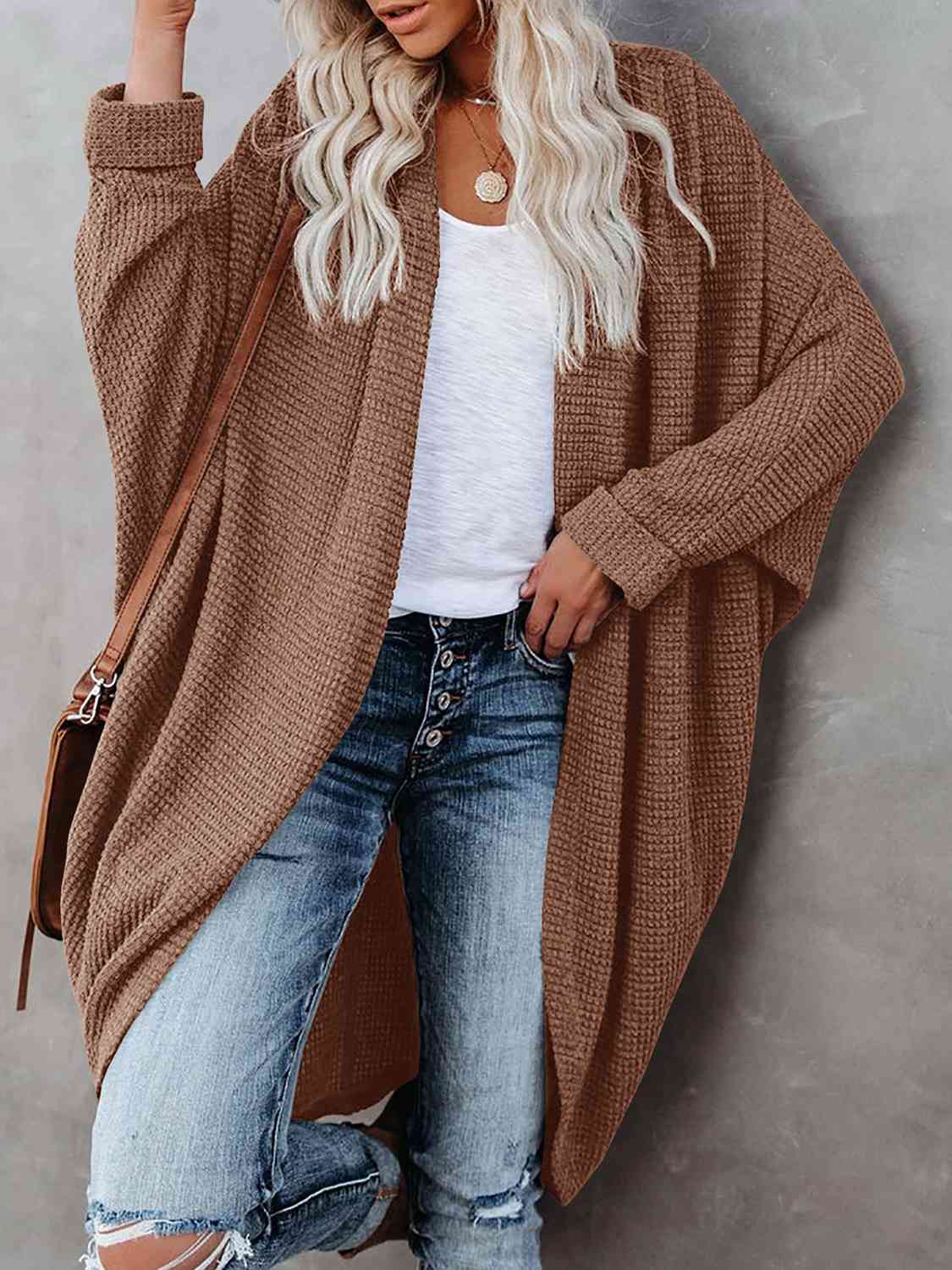 Open Front Long Sleeve Cardigan - Christi's Boutique