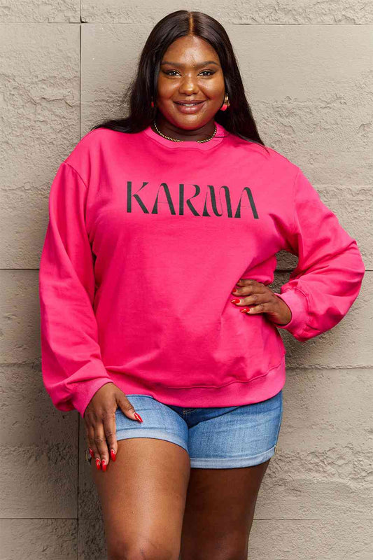 Simply Love Full Size KARMA Graphic Sweatshirt - Christi's Boutique