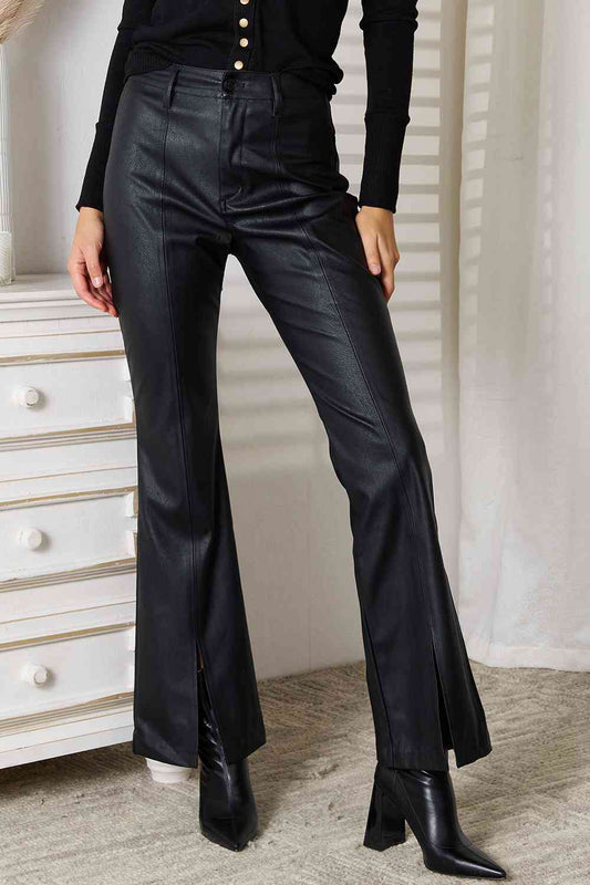 Kancan Slit Flare Leg Pants - Christi's Boutique