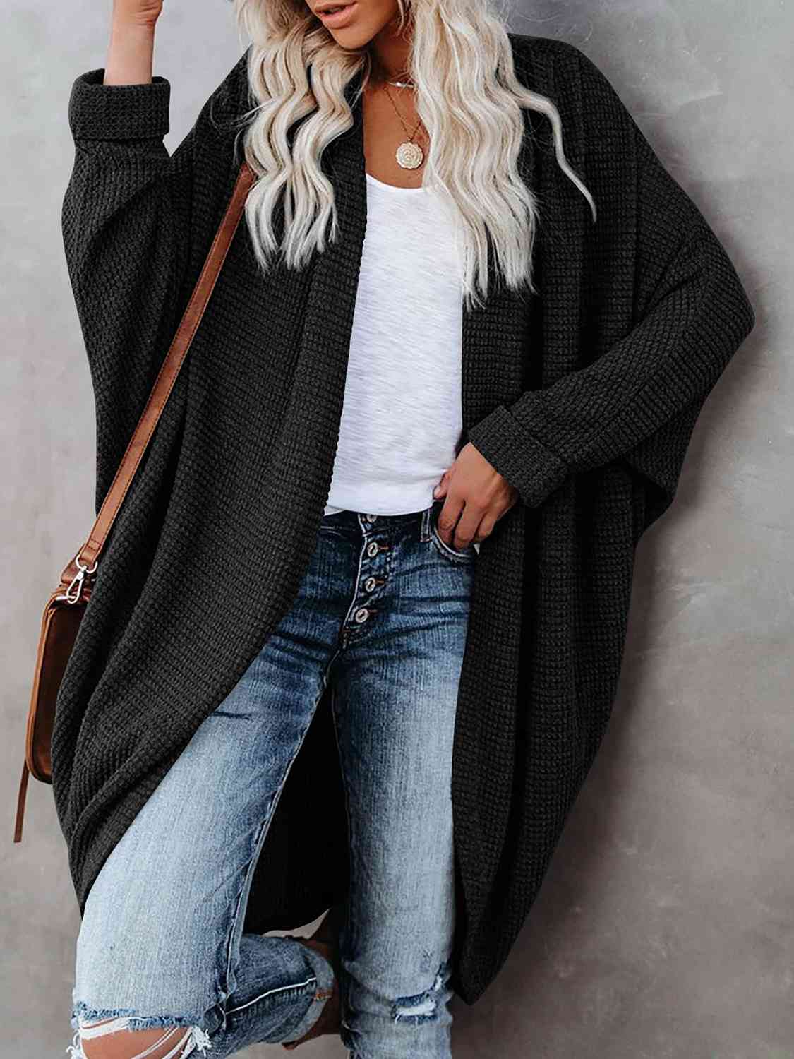 Open Front Long Sleeve Cardigan - Christi's Boutique