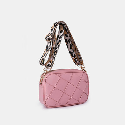 PU Leather Woven Crossbody Bag - Christi's Boutique