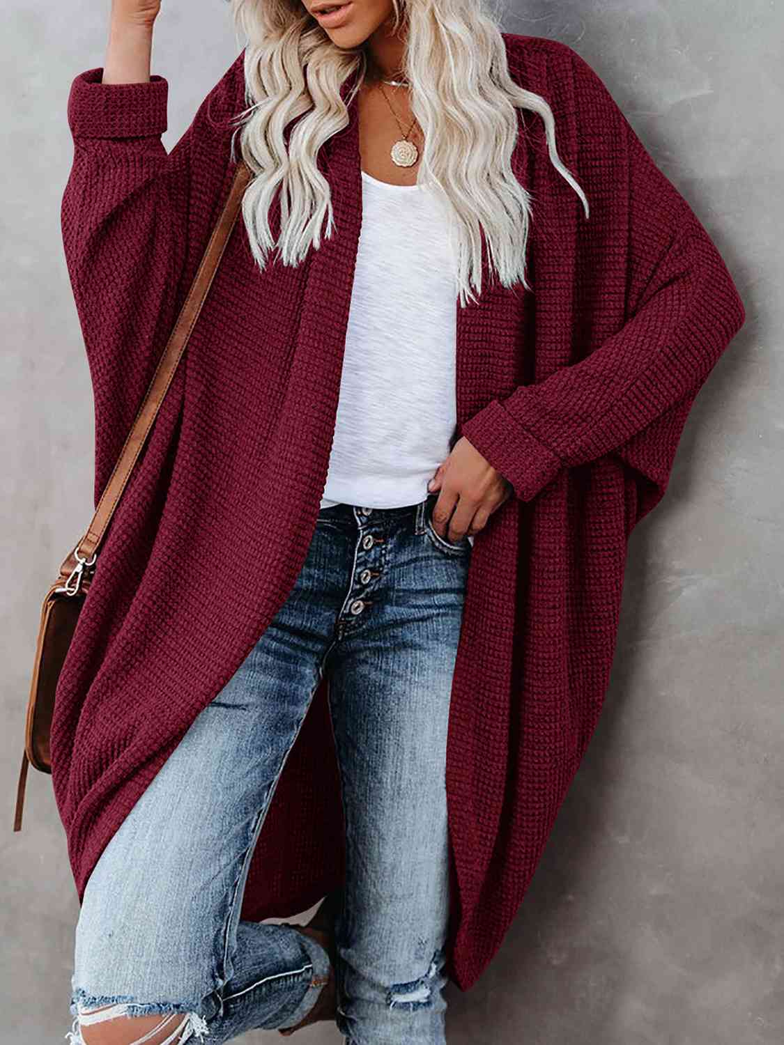 Open Front Long Sleeve Cardigan - Christi's Boutique